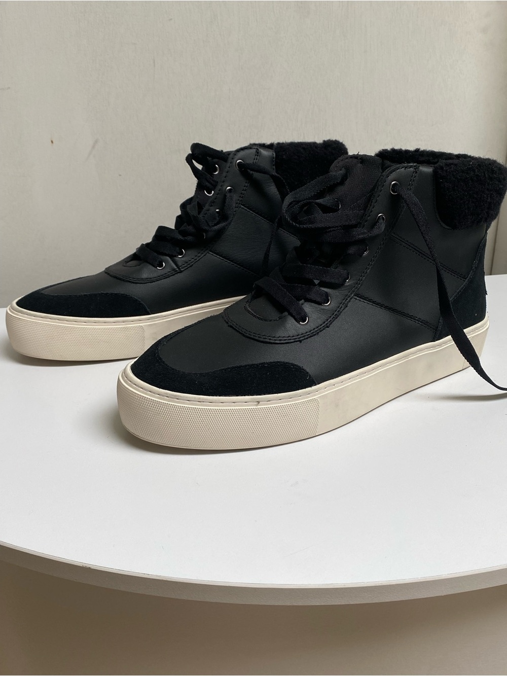 UGG Black High-Top Women's Sneakers with Cream Platform Sole
